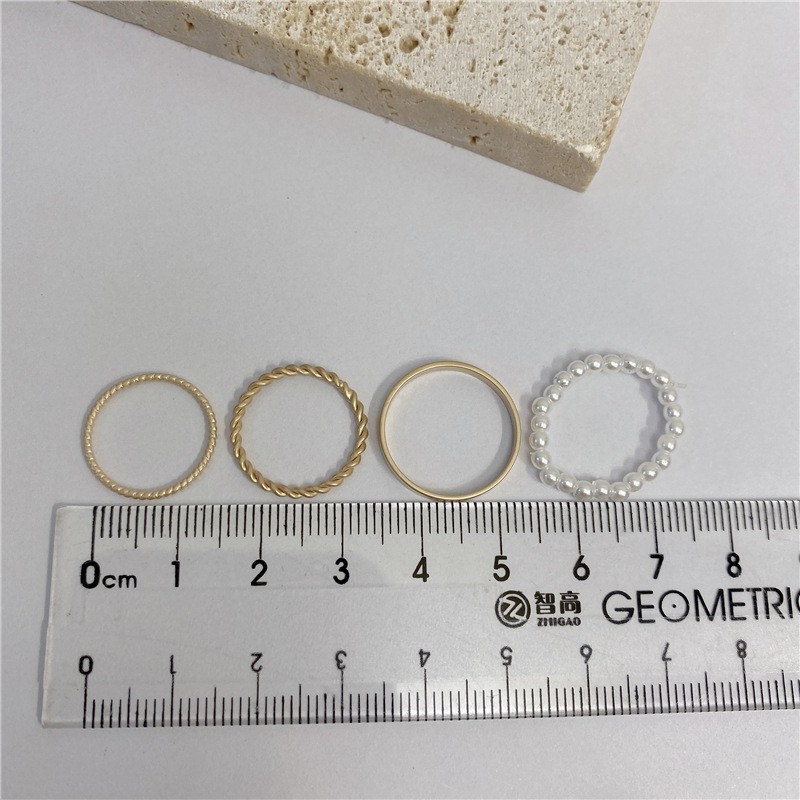 Four-piece Pearl Ring Accessories Simple Casual