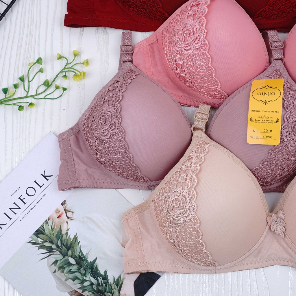 VS - BRA Wanita BH Motif Halus Premium / BH Wanita OIMIO Tanpa Kawat Busa Tebal Kualitas Premium AA931