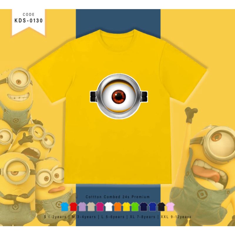 KAOS MINION ANAK-ANAK 100% KATUN