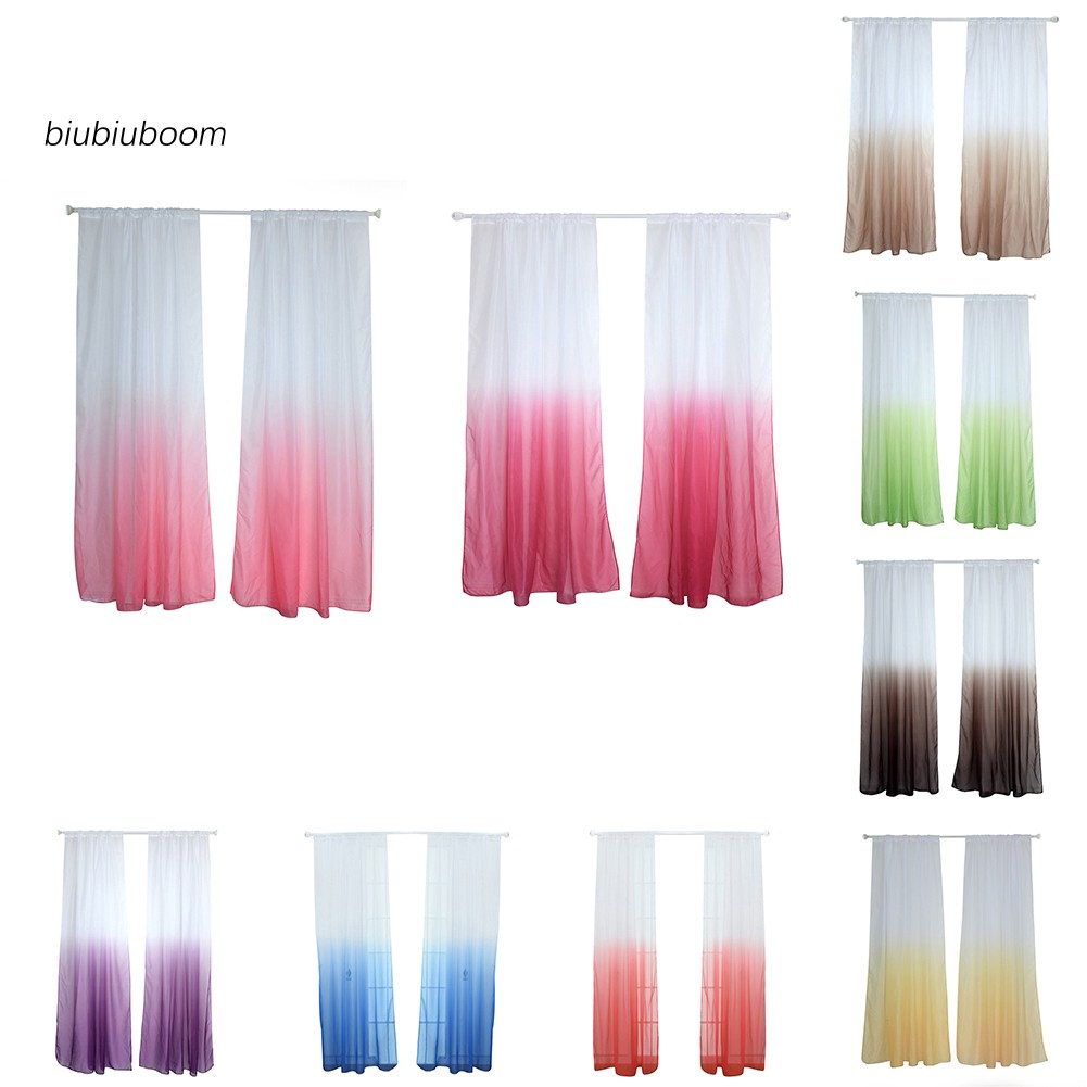  Tirai  Jendela  Desain Modern  Warna Gradasi Bahan Kain Tulle 