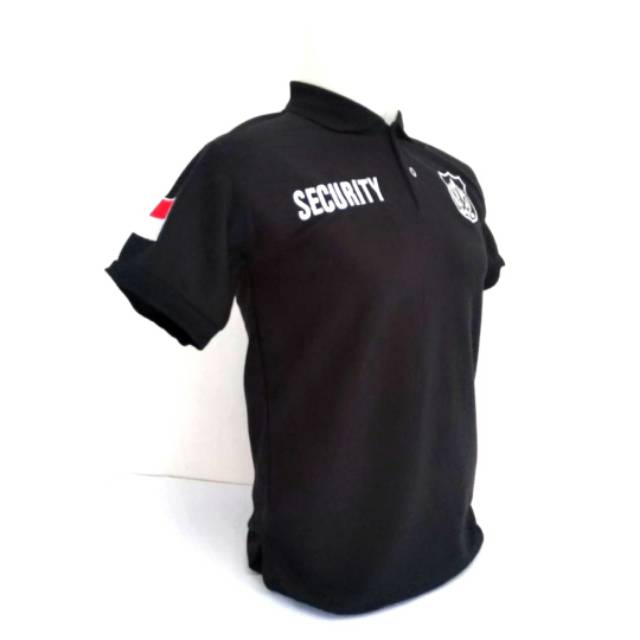 KAOS SECURITY - KAOS POLO SECURITY LOGO PUTIH - KAOS SECURITY HITAM LOGO PUTIH