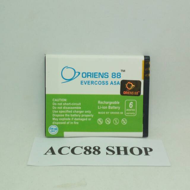 Baterai Batre Battery Double Power  OR88/ORIENS88  Evercoss A5A