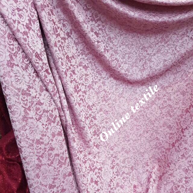 Kain bahan brukat bonding (brukat + furing)/bahan kebaya,gaun,gamis dll.