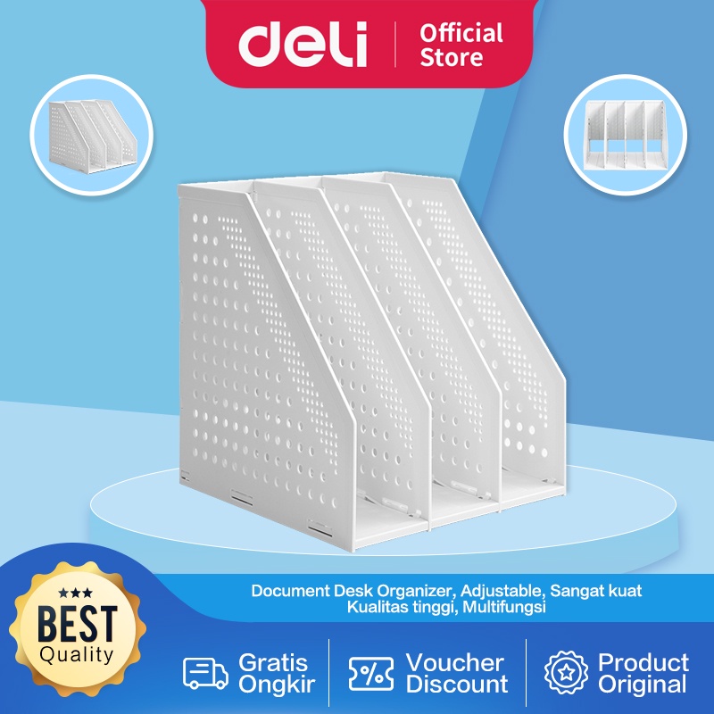 

Deli Magazine Holder / Document Desk Organizer / Rak Tempat Dokumen atau Majalah Slot dapat diatur Mempunyai 3 Slot E79003