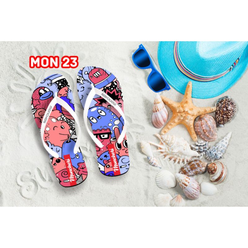 Sandal Jepit Wanita Printing Moncheri MON 23 Sandal Terbaru