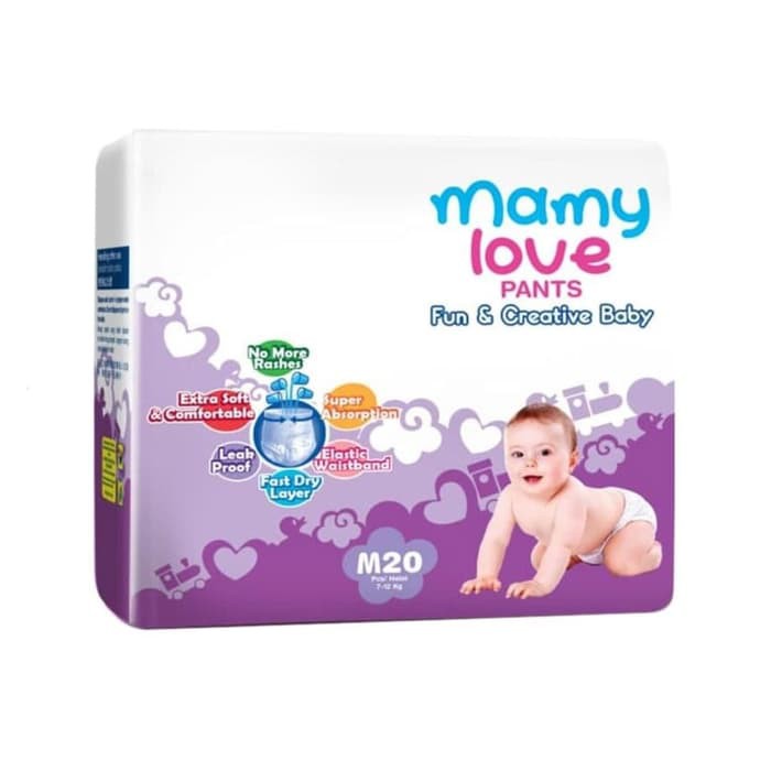 MamyLove Baby Pant M20 Popok Celana Bayi M 20 Diaper Mamy Love Pampers