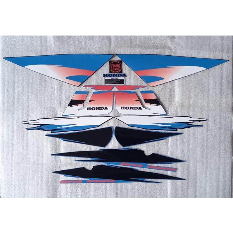 striping sticker stiker tosca biru tiger lawas tilas millenium