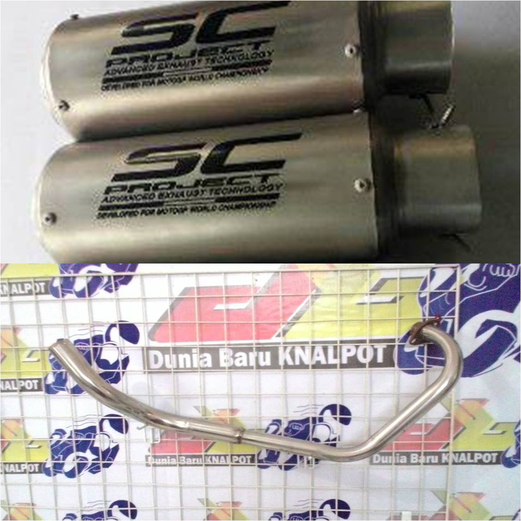 KNALPOT RACING SC PROJECT SANBLASTING PNP FULL SET 150CC