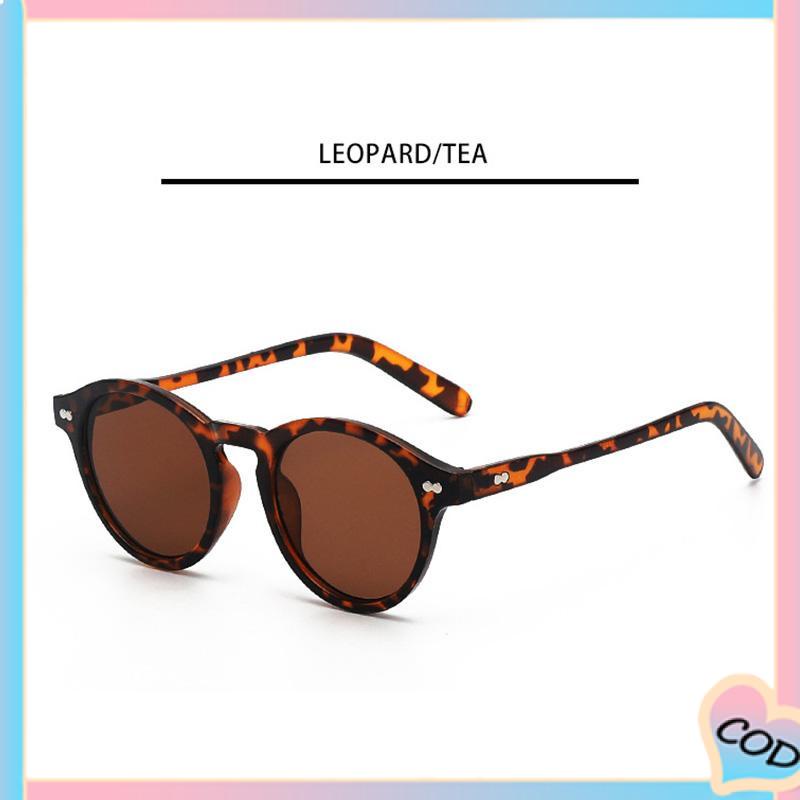 COD❤️COD❤️Fashion Kecil Bingkai Kacamata Bulat Baru Vintage Wanita  Populer Shades Kacamata Kualitas Tinggi Terbaru-A.one-A.one