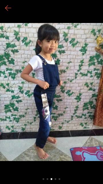 Overall jeans celana panjang LOL LED, size 6bln-8th (no inner)