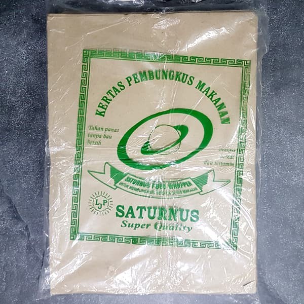 

Saturnus Hijau 27 x 38 cm isi 250 pc Kertas Bungkus Nasi