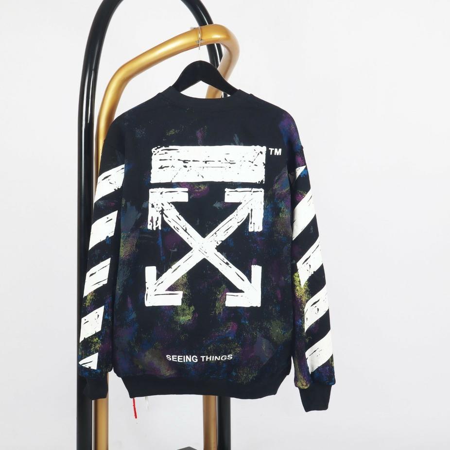 Lagi Tren.. SWEATER CREWNECK OFFWHITE GRADIENT - OFFWHITE CREWNECK -SWEATER OFF-WHITE