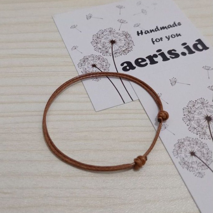 Gelang Inisial Huruf / Gelang Nama / Gelang Couple [COKELAT TUA]