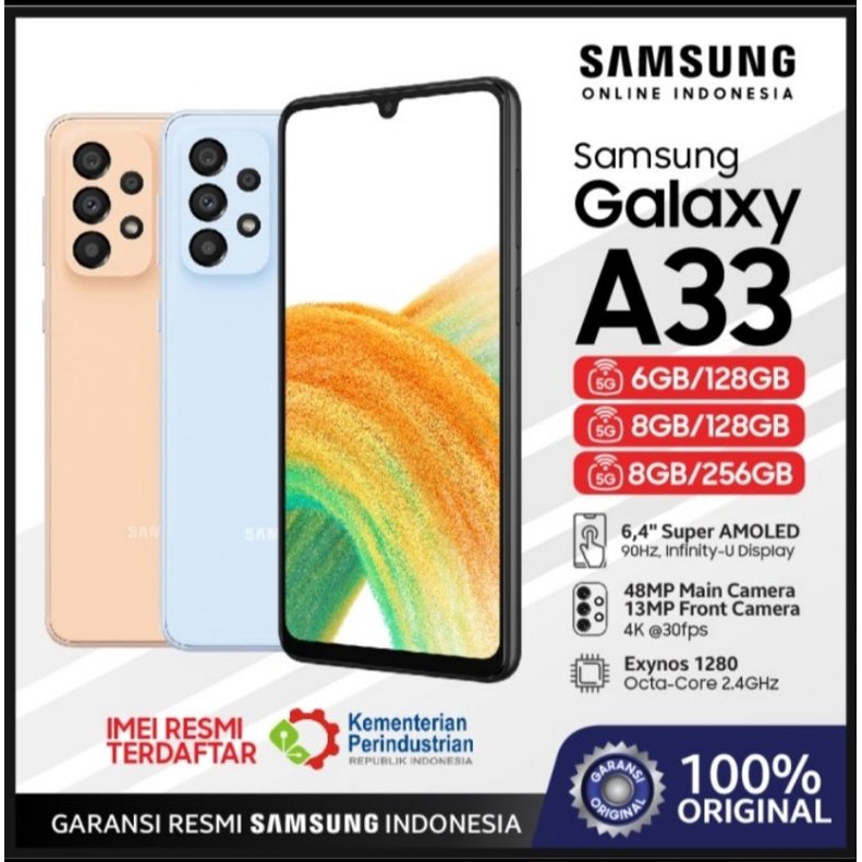 Jual Samsung Galaxy A33 5G 8/256 8/128 6/128 Garansi Resmi | Shopee