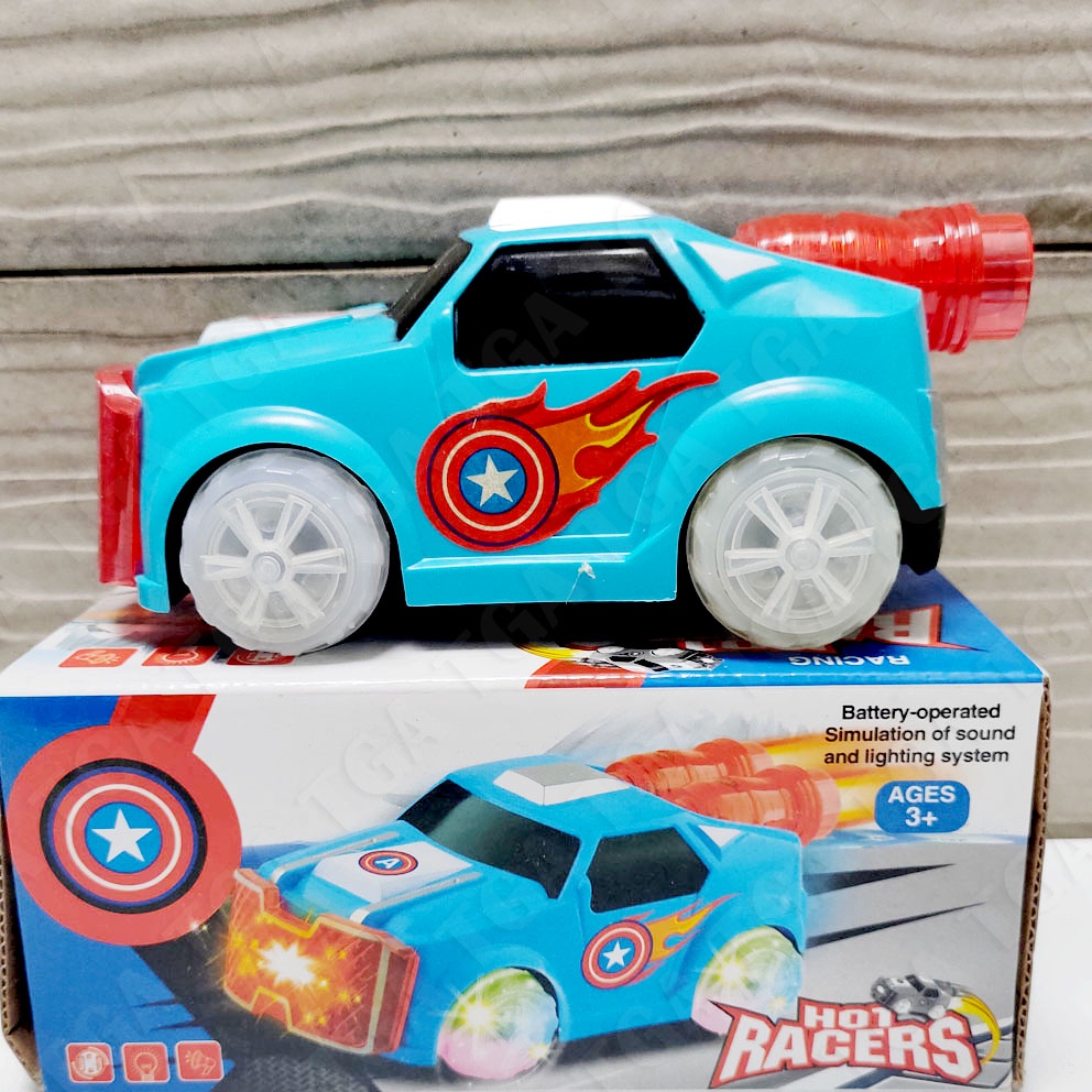 Hot Racers 688-1 Avengers Mainan Mobil Musik Lampu Captain America