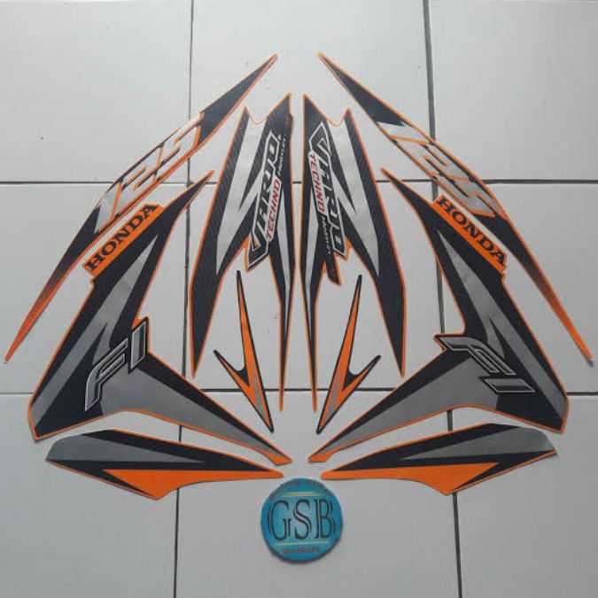 List Body / Striping Body Honda Vario techno 125 old 2012 - orange