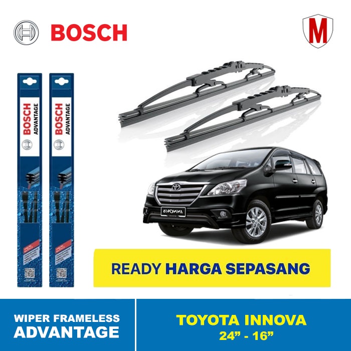 WIPER BLADE MOBIL INNOVA 2004 - 2015 BOSCH ADVANTAGE 24&quot; - 16&quot; ORIGINAL