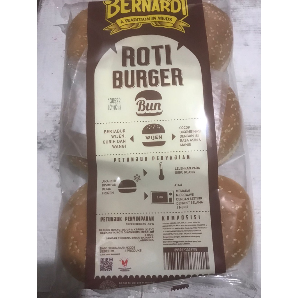 

Premium BERNARDI - ROTI BURGER WIJEN BUN / Isi 6 / Rasa *****