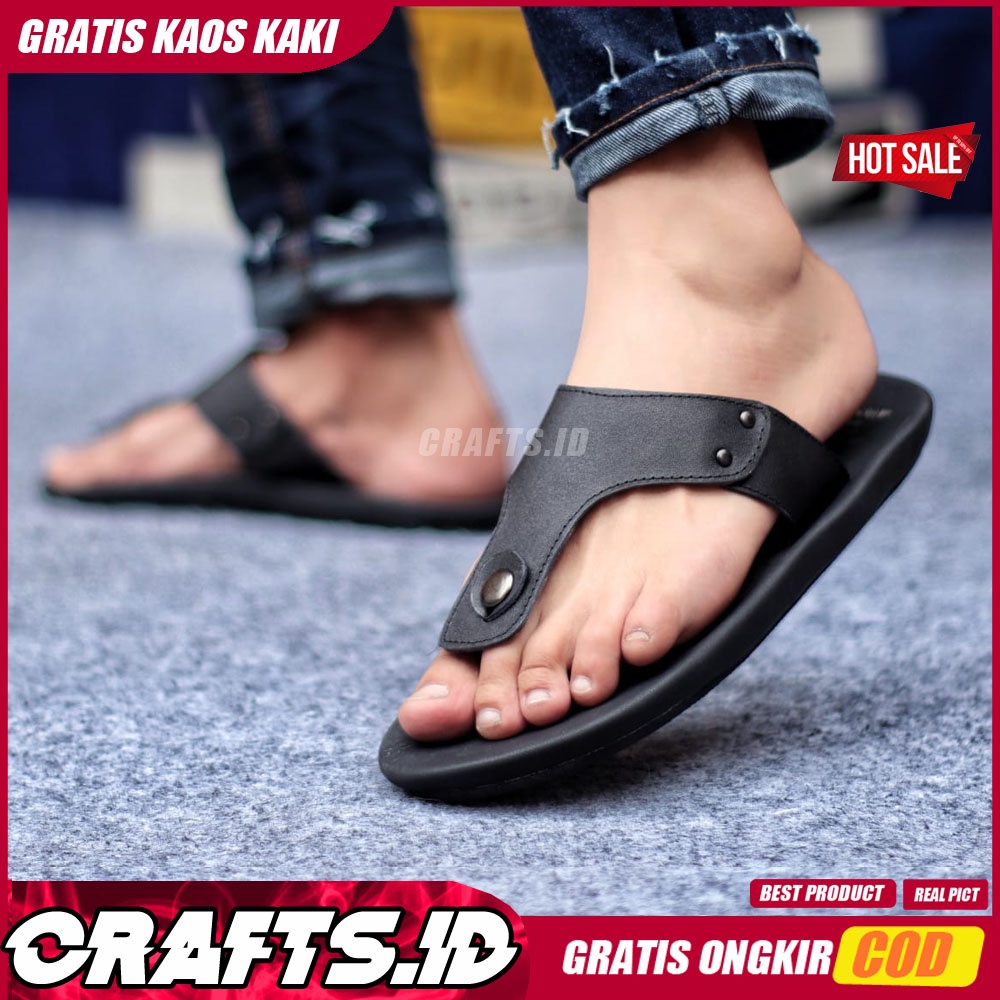 CRATFS CLOVERS Sandal Pria Sandal Jepit Pria Sandal Kulit Pria Sandal Original Pria Sandal Murah Pria