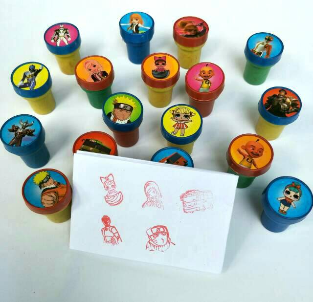 5pcs Mainan Stempel / Cap Cap an Karakter Disney/ Lol dll Murah