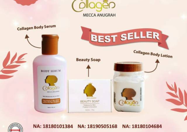 PAKET MECCA ANUGRAH ( BIBIT COLLAGEN + BODY SERUM + BEAUTY SOAP) ORIGINAL BPOM