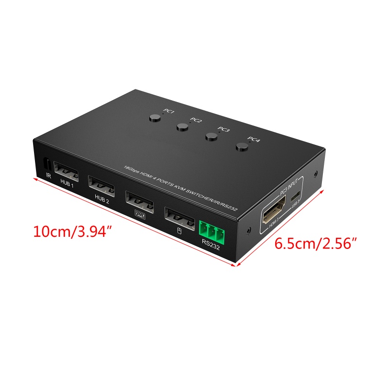 Zzz Reliable KVM Switch HDMI-Compatible Support Remote Control USB Output HDMI RS232