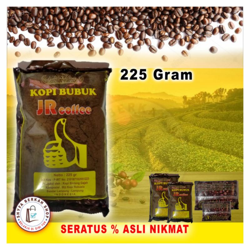 

Kopi Bubuk Kopi Lampung Asli Cap JR COFFEE 225 grm ORIGINAL