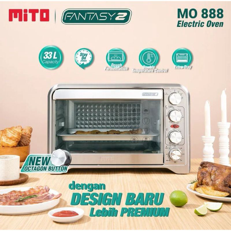 DESIGN BARU MITO FANTASY2 FANTASY 2 ELECTRIC OVEN LISTRIK MO 888 33 LITER 450 WATT KAPASITAS BESAR LAMPU MURAH READY STOCK