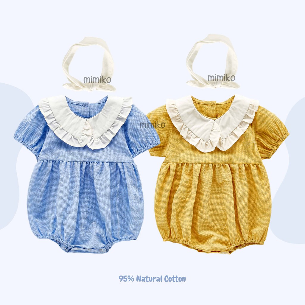 Mimiko - Kathleen Set Dress Setelan Bayi Perempuan Bodysuit Bando STE0016