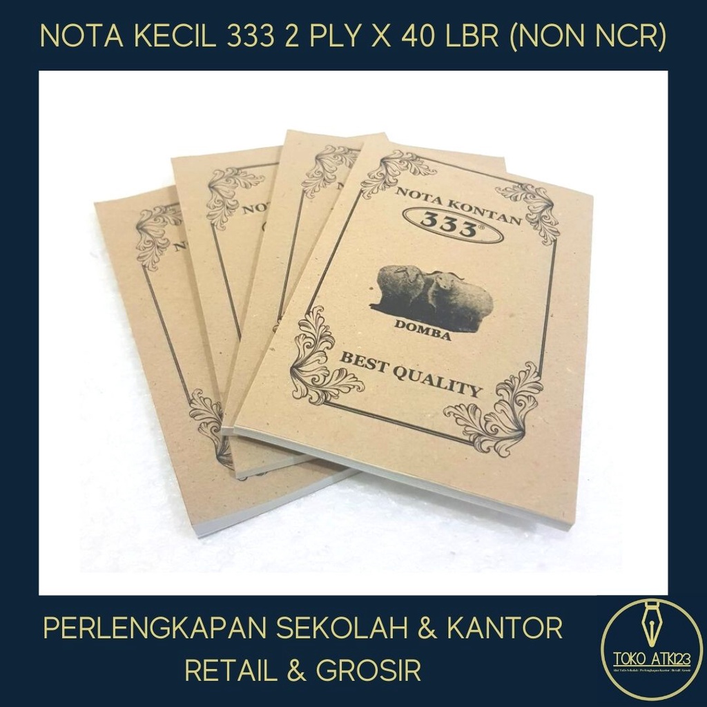 Nota Kecil 2 Ply Merk 333 / Rankap 2 / Putih Putih