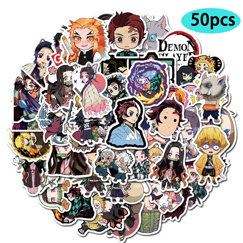 A set of 50 anime demon killer DIY guitar suitcase decal sticker gifts for children fans