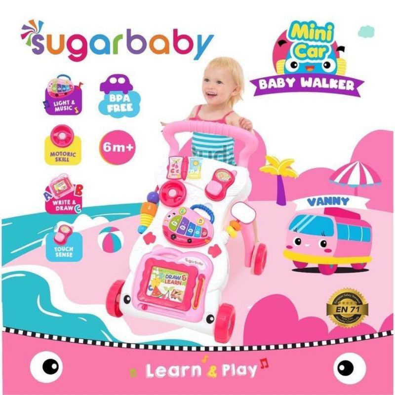 SUGAR BABY-SUGAR BABY MINI CAR WALKER-MAINAN BAYI-MAINAN BANTU JALAN BAYI-WALKER SUGAR MINI