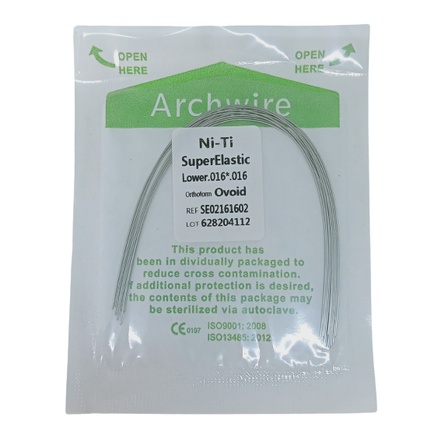 Kawat Niti Recta Pack Isi 10 Ukuran 16X16 Lower