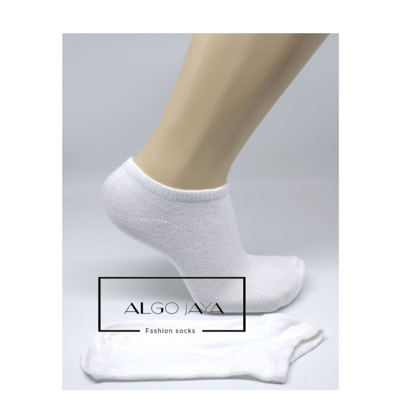 Kaos kaki pendek matakaki warna polos / Ankle socks pria wanita dewasa unisex-Putih