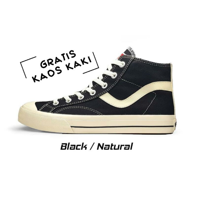 Sepatu Ventela Public Low High Natural Original Gratis Kaos Kaki Motif