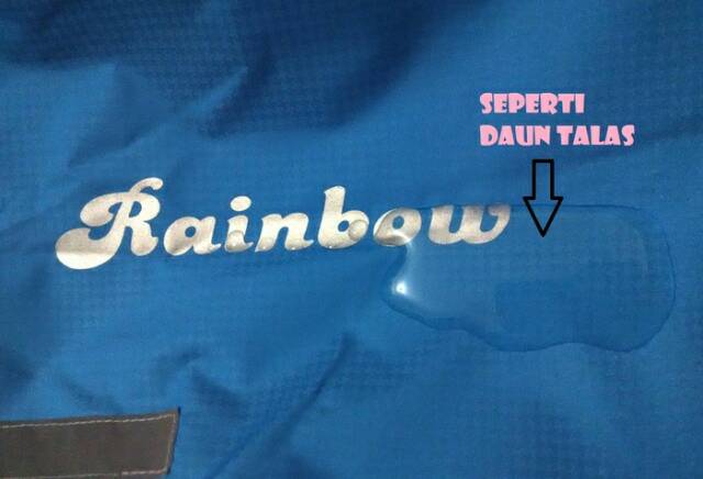 Jas Hujan Rainbow, Best Quality, Bahan Seperti Daun Talas