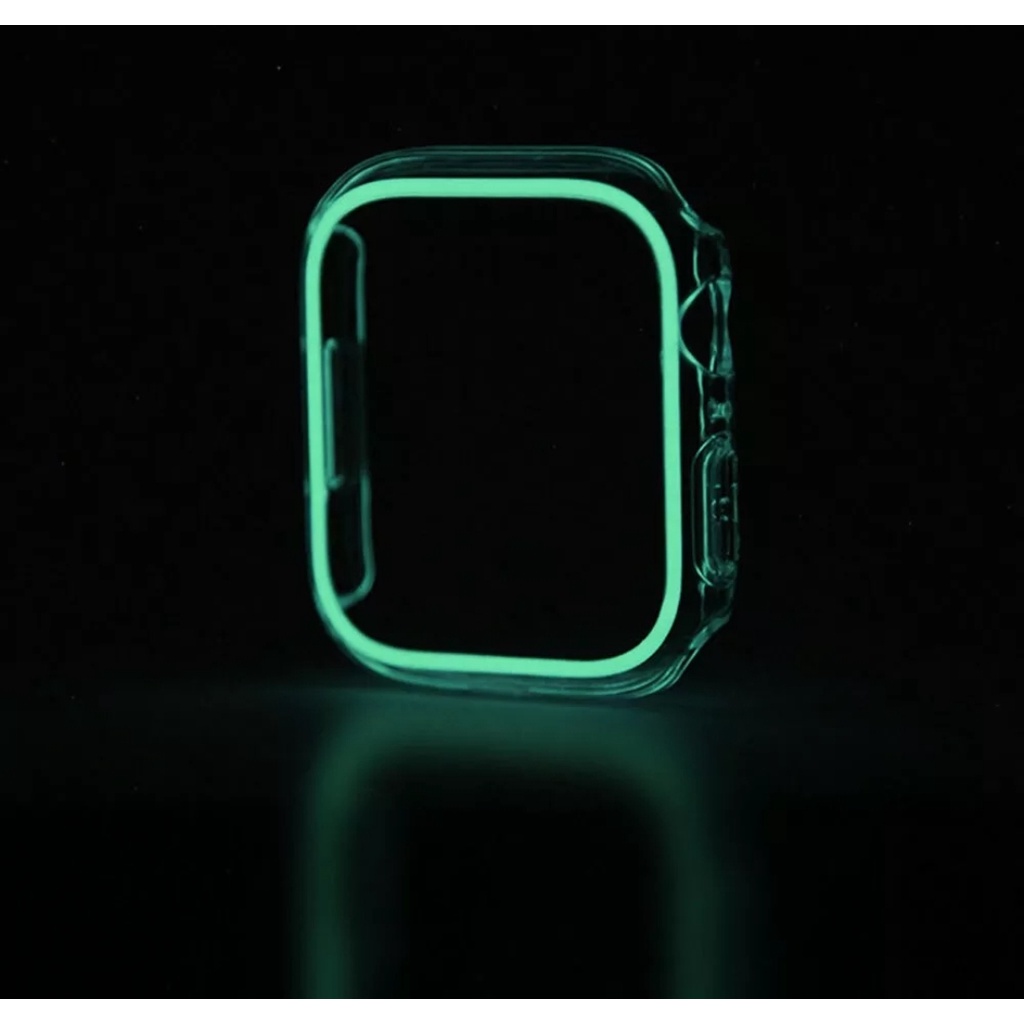 GLOW IN THE DARK Hard Case UNTUK APPLE WATCH 38MM 42MM 40MM 44MM 41MM 45MM Cover CASING Series 1 2 3 4 5 6 7