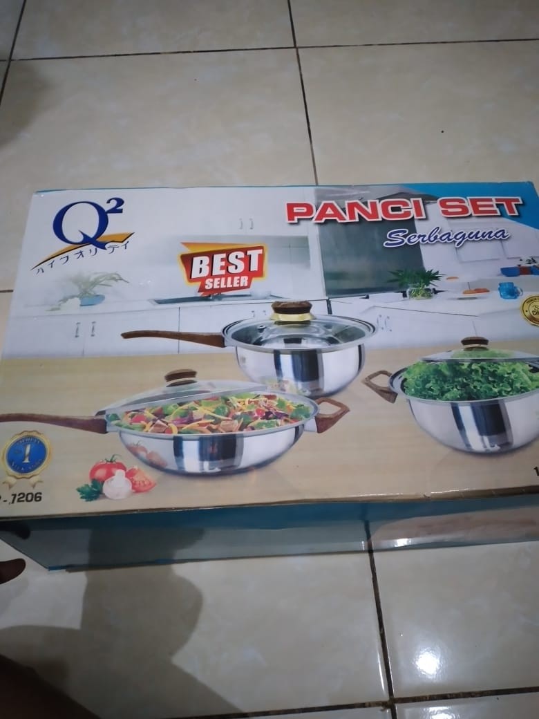 Panci Set Wajan Serbaguna Q2 7206 Panci Stainless
