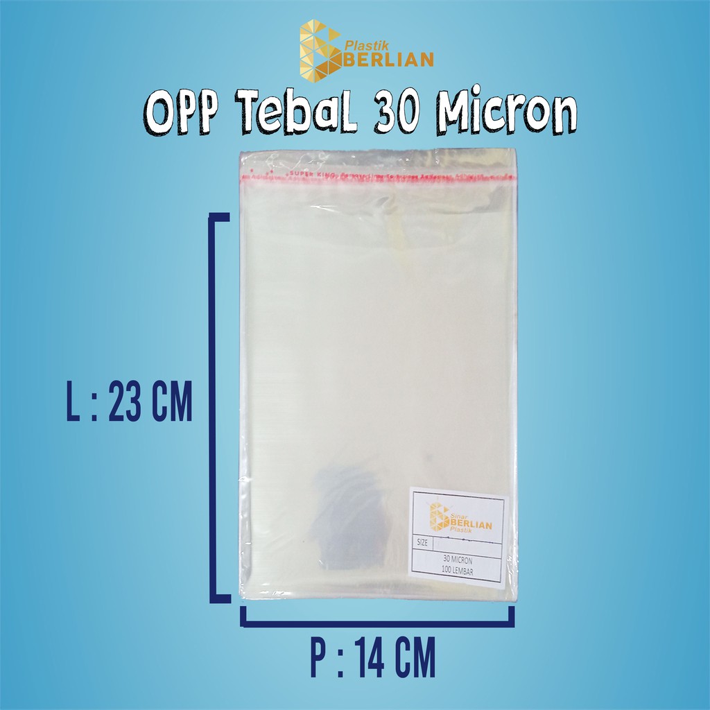 

14 X 23 cm Plastik OPP TEBAL 30 MICRON (100 lbr)