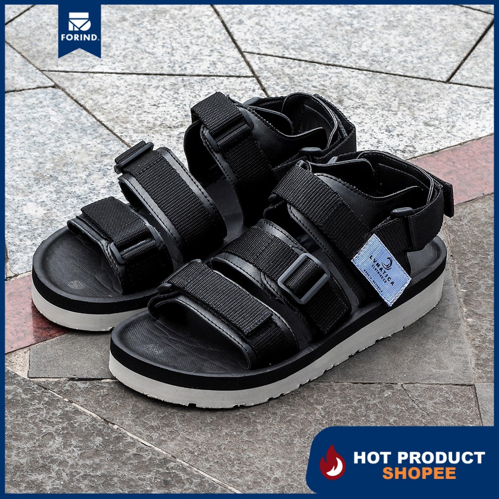 Alto Black | 39-43 | Sandal Gunung Hitam Original Sendal Santai Kasual Pria Laki Footwear | FORIND Lvnatica