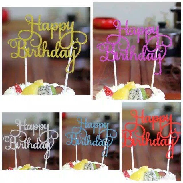 CAKE TOPPER PAPER HAPPY BIRTHDAY / CAKE TOPPER HAPPY BIRTHDAY PAPER / HIASAN KUE HAPPY BIRTHDAY KERT