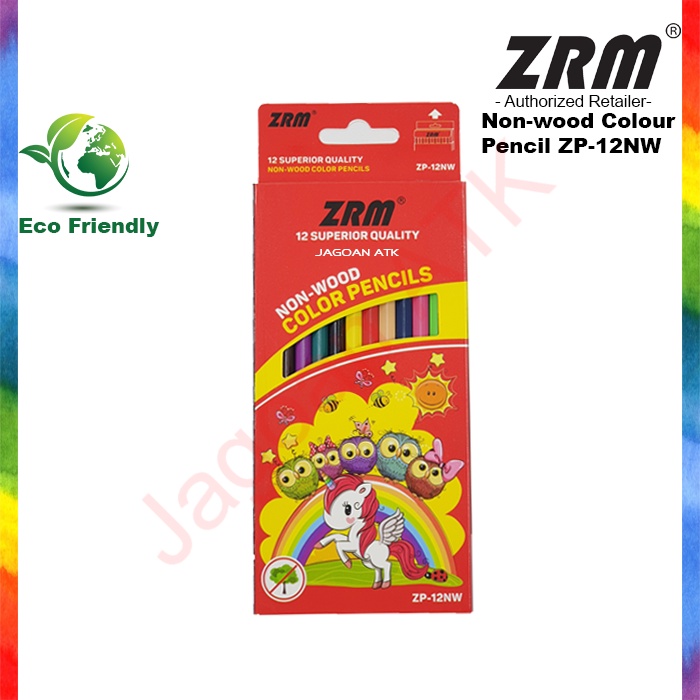 

Pensil Warna Cerah 12 Warna Non Kayu / 12 woodless Colour Pencil ZRM ZP-12NW