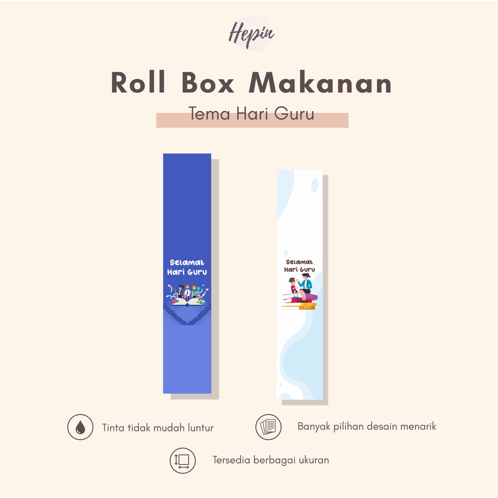 

cetak roll box tema HARI GURU/murah/label box