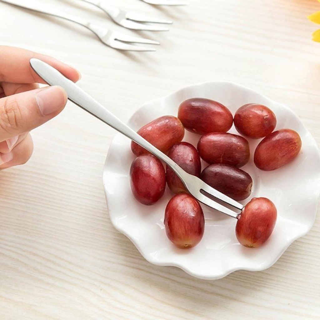 BRGUNIK Garpu Buah Stainless Steel Kecil Mini Alat Tusukan Makan Kue Fruit Fork Murah Serbaguna R776