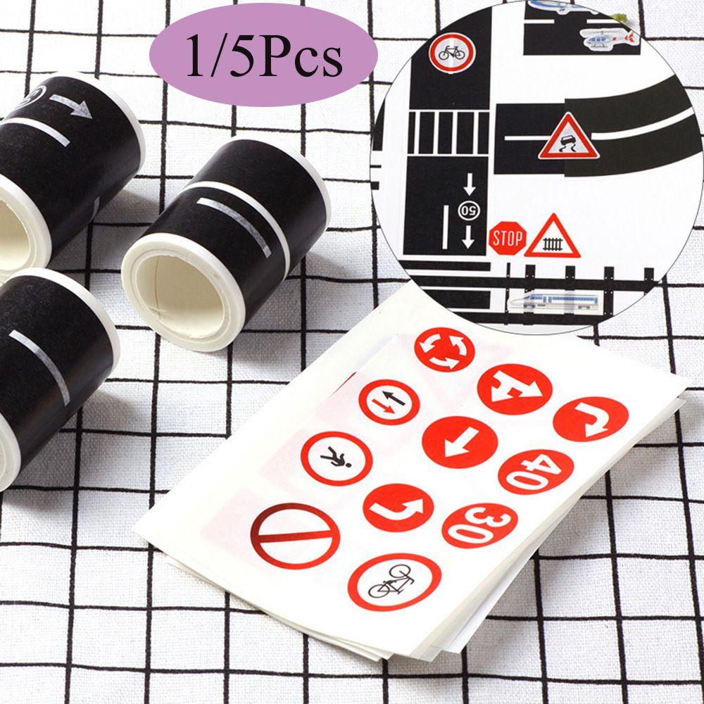 Suyo 1/5Pcs Tape Jalan Kereta Api DIY Intelligence Route Mark Study Road Signs Tool