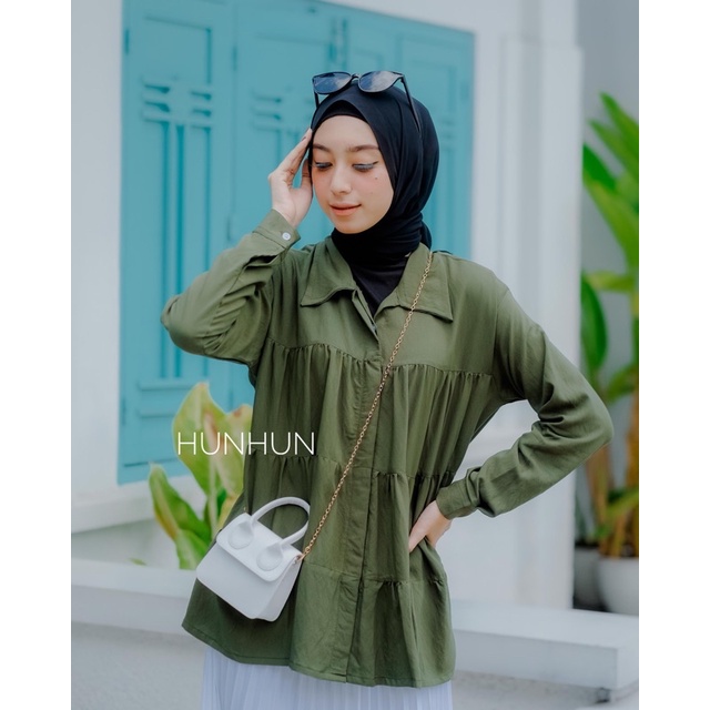 Monita Blouse Jumbo Rayon Premium / Atasan Ruffle BIG Jumbo Rayon Termurah Pusatgrosir_solo / SORA BLOUSE KATUN RAYON