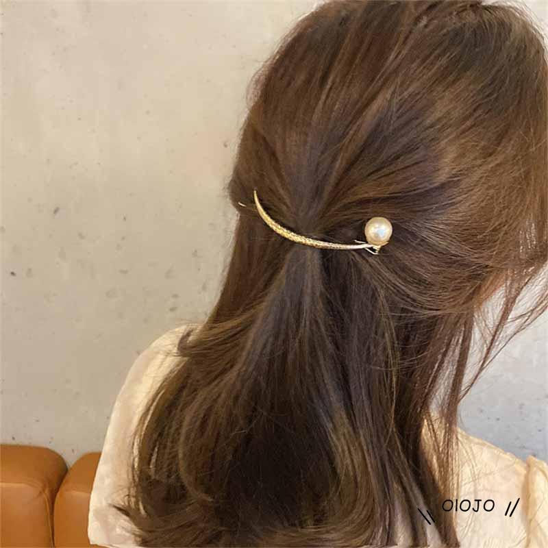 Jepit Rambut Bahan Metal Aksen Mutiara Untuk Wanita - ol2