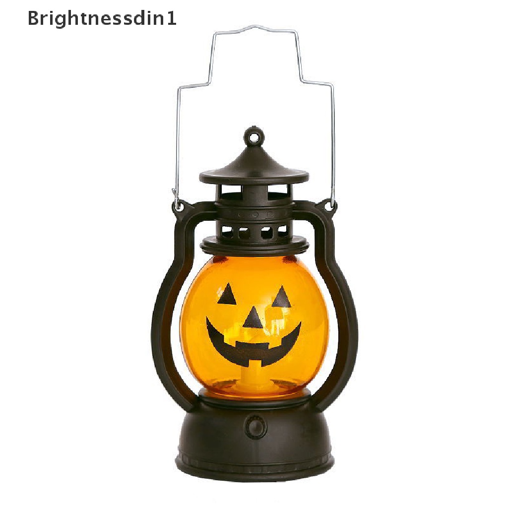 (Brightnessdin1) Lampu Lentera LED Bentuk Labu / Hantu Untuk Dekorasi Halloween