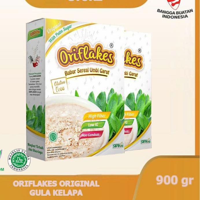 

Harga Bersahabat Oriflakes sereal umbi garut solusi asam Lambung 900 gram-rasa original DFE~