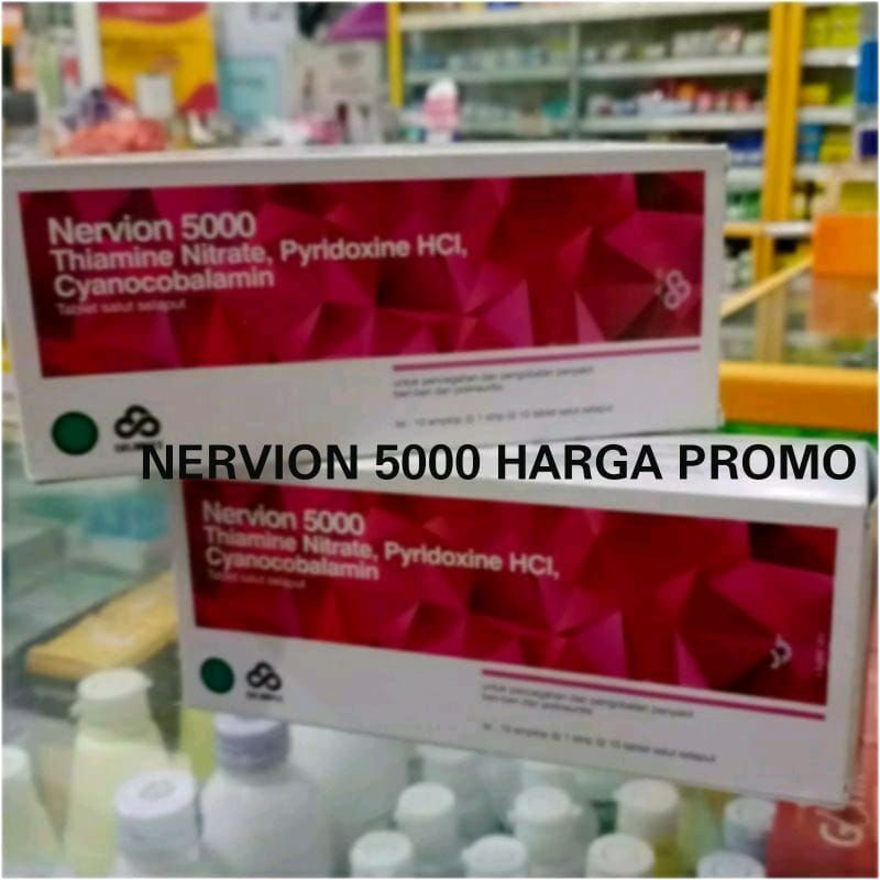 Jual Nervion5000 Vitamin B1 B6 B12 Neurotropik Isi 10 Tablet Ori Promo ...